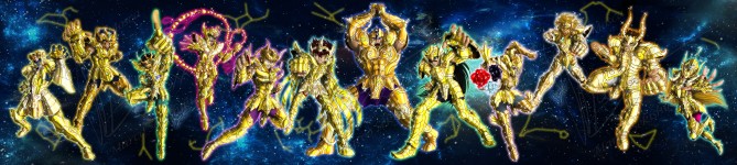 Chevaliers de bronze revêtus d'une armure d'or